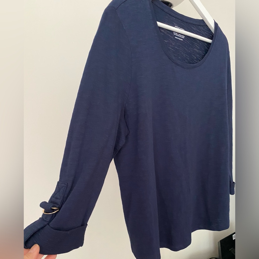 Chico's women’s Navy Top Size L - Picture 4 of 6
